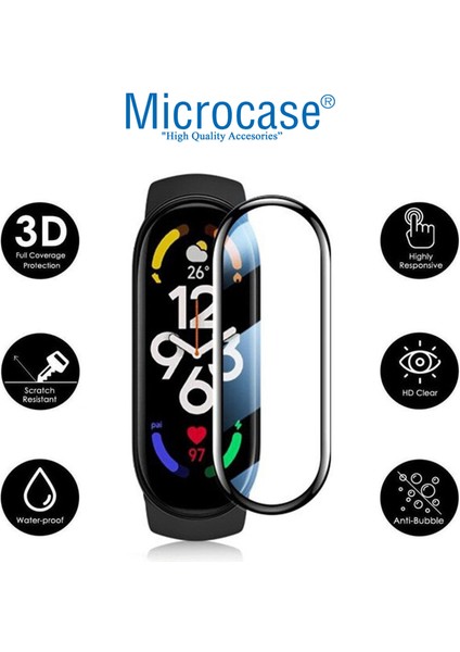 Xiaomi Mi Band 7 Tam Kaplayan Kavisli Ekran Koruyucu 3D Pet Film - Siyah fiyatları