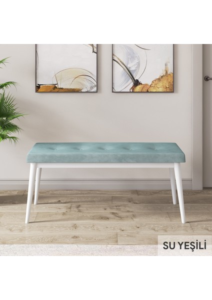 Concept Nev Serisi 80 x 132 cm Açılabilir Beyaz Mutfak Masa Takımı 4 Sandalye Gümüş Halkalı 1 Bench modelleri