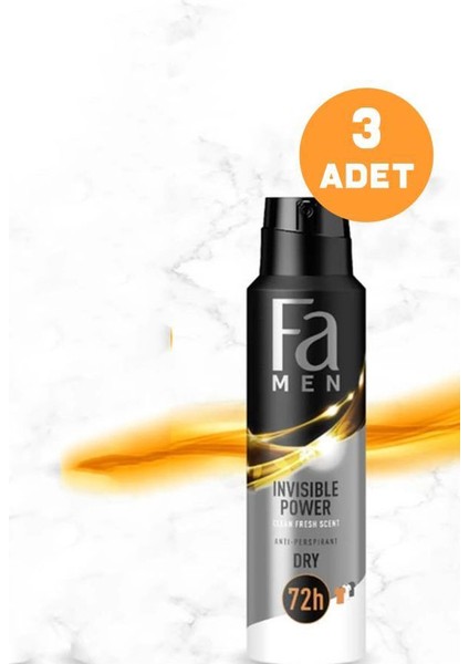Invisible Erkek Deodorant 150 ml X3