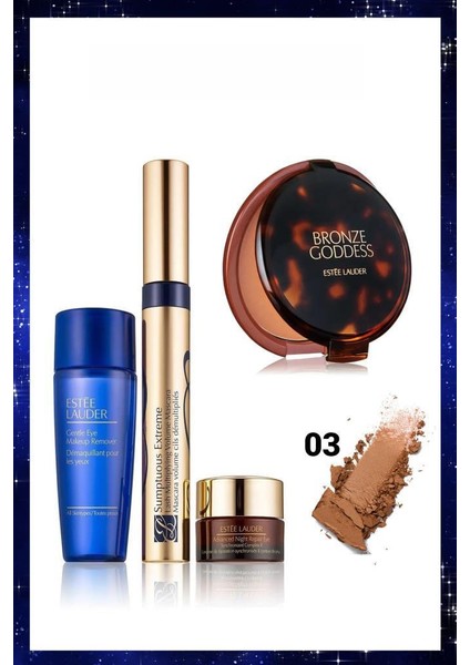 Estee Lauder Sumptuous Extreme Maskara ve Bronze Goddess Powder 03 Makyaj Seti