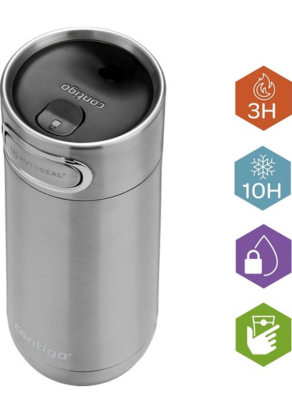 Luxe Autoseal Termos Bardak 360 Ml, Gri