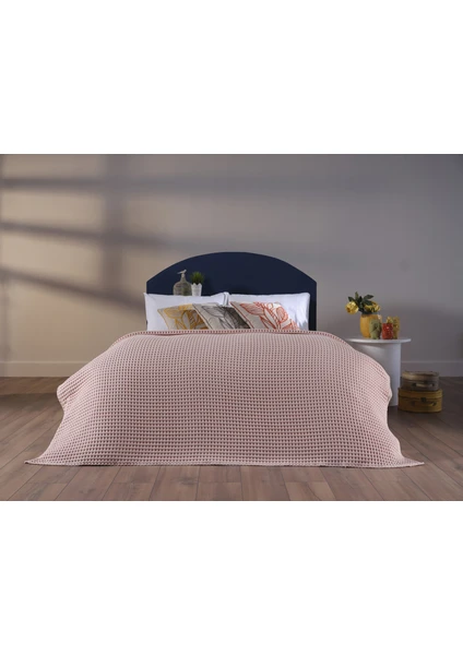 Doqu Home Clara Çift Kişilik Waffle Pike - Pudra