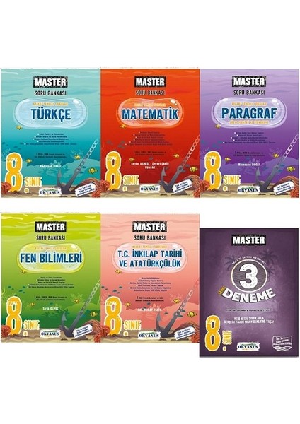 Okyanus Yayınları 8. Sınıf Master Full Soru Bankası Set+8. Sınıf Master 3 Deneme