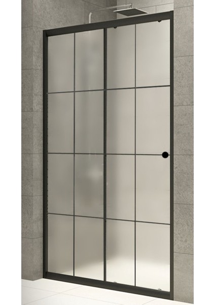 Duşakabin Ön Cephe Siyah Çizgi Komple Buzlu fiyatları