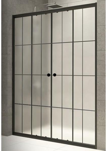 Duşakabin Ön Cephe Siyah Çizgi Komple Buzlu fırsatları