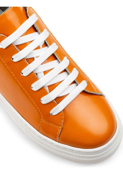 Deri Turuncu Sneaker Kadın Ayakkabı
