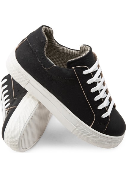 Nubuk Siyah Puantiyeli Sneaker Kadın Ayakkabı