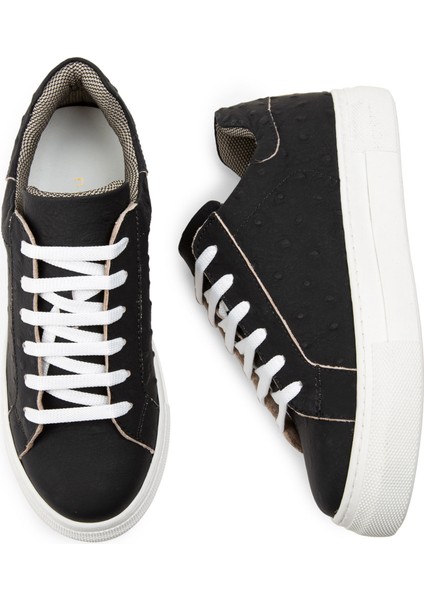 Nubuk Siyah Puantiyeli Sneaker Kadın Ayakkabı fırsatları