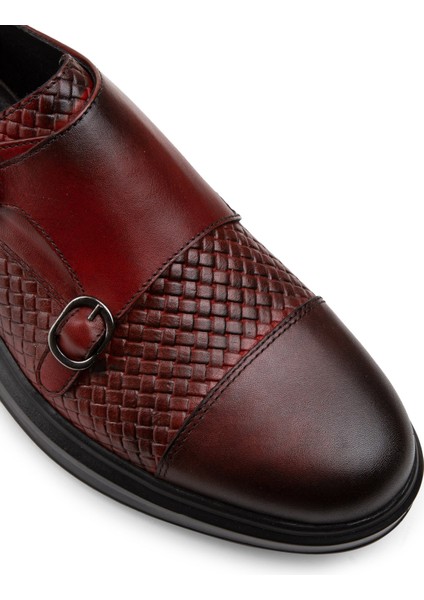 Deri Bordo Comfort Çift Tokalı Günlük Erkek Ayakkabı indirimleri