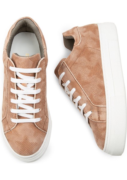Nubuk Pudra Rengi Sneaker Kadın Ayakkabı fırsatları