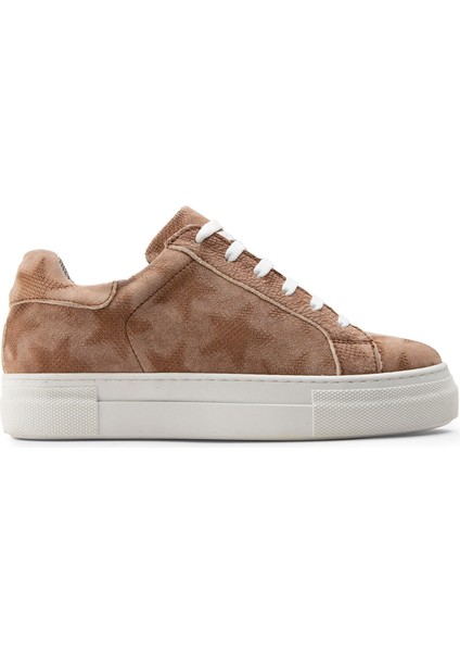 Nubuk Pudra Rengi Sneaker Kadın Ayakkabı