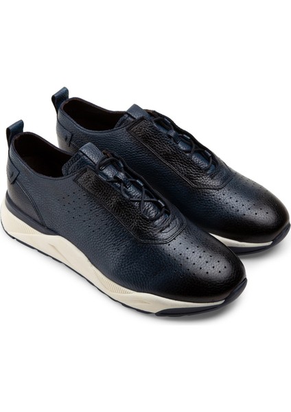 Deri Lacivert Sneaker Erkek Ayakkabı