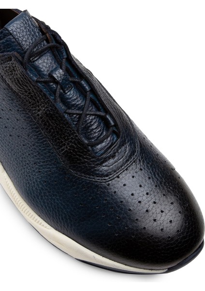 Deri Lacivert Sneaker Erkek Ayakkabı