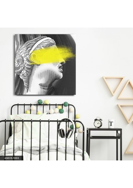 Heykel Sanatsal Tek Parça Kare 65X65 cm Kanvas - Canvas Tablo