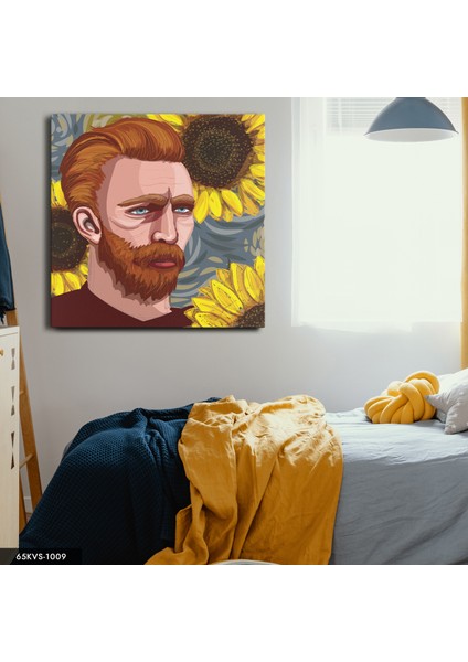 Van Gogh Tek Parça Kare 65X65 cm Kanvas - Canvas Tablo