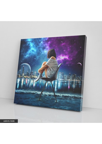 Şehir Manzarası Tek Parça Kare 65X65 cm Kanvas - Canvas Tablo fiyatları