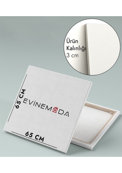 La Ilahe Illallah Muhammeden Resulullah Tek Parça Kare 65X65 cm Kanvas - Canvas Tablo modelleri