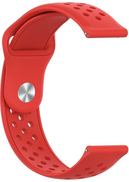 Samsung Galaxy Watch Gear 2(R-380-381-382) Için Delikli Silikon Kordon Kırmızı