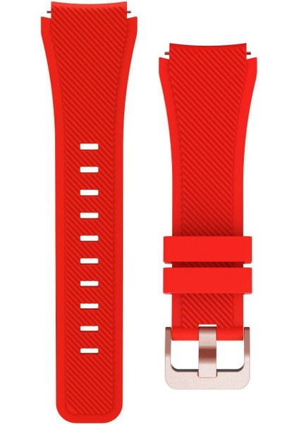 Samsung Galaxy Watch S3 Classic/frontier Için Silikon Kordon Kırmızı