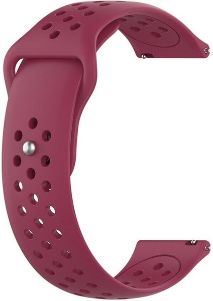 Samsung Galaxy Watch S3 Classic/frontier Için Delikli Silikon Kordon Bordo