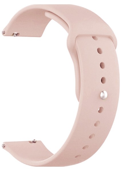 Huawei Watch Gt 2 Pro 46 mm Için Spor Silikon Kordon Kayış Açık Pembe