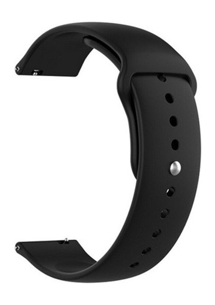 Huawei Watch Gt 2 46 mm Için Spor Silikon Kordon Kayış Siyah