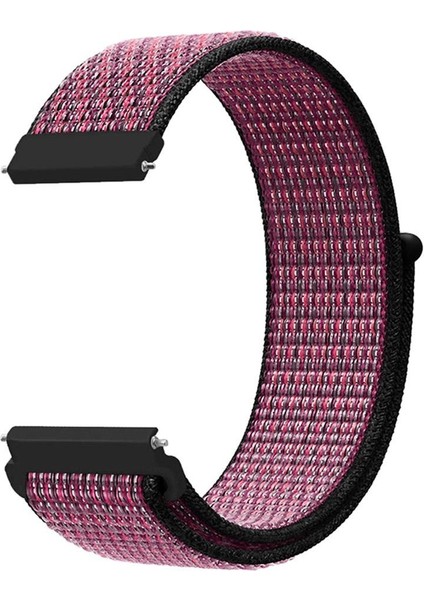 Samsung Galaxy Watch 3 41 mm Için Dokuma Kordon Pink Blast - True Berry