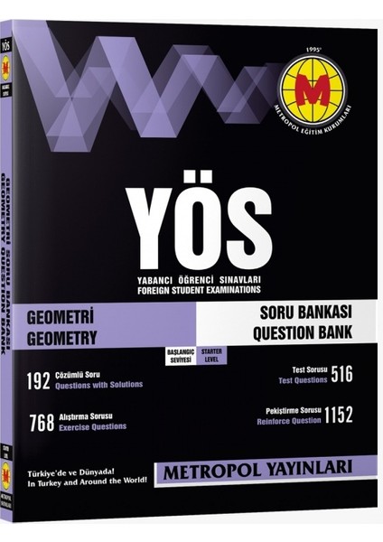 Metropol Yayınları 2023 Yeni Dönem-Yös Geometri Soru Bankası (Başlangıç Seviyesi)