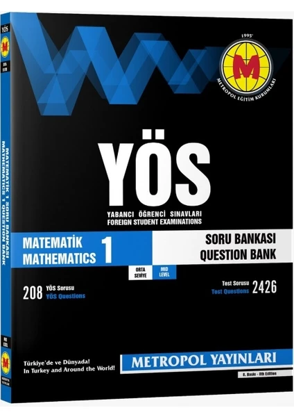 Metropol Yayınları 2023 Yeni Dönem-Yös Matematik-1 Soru Bankası (Orta Seviye)