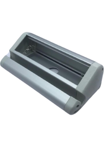 8 Modül Açılı Alüminyum Priz Kasası Seti Eloksal+Siyah Boş