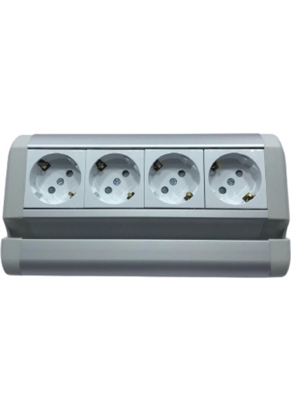 8 Modül Açılı Alüminyum Priz Kasası Seti Eloksal Dolu 5V 2.1A Type-C/Usb Şarj -45*45Şebeke Priz