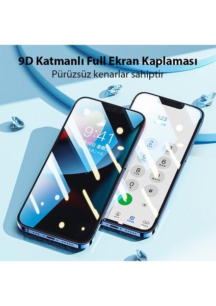 iPhone 13 / 13 Pro Uyumlu 2 Adet Full Glue-Tempered Şeffaf Cam Ekran Koruyucu