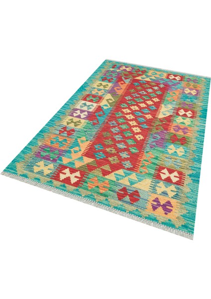 desenli Yeşil Pamuklu Çok Renkli Otantik ve Etnik Kilim fırsatları