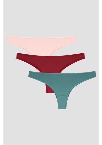 Çok Renkli Spring 3lü Brazilian Külot