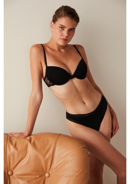 Siyah Easy Micro Lace Brazilyan Külot fiyatları