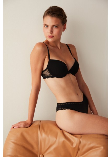 Siyah Easy Micro Lace Brazilyan Külot modelleri