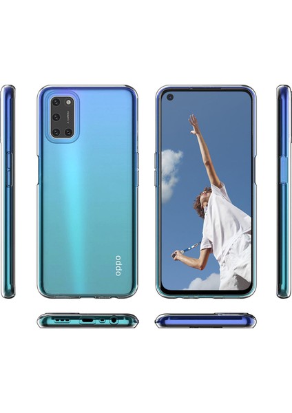 Happycase Oppo A52 Kılıf Lüx Şeffaf Silikon - Şeffaf