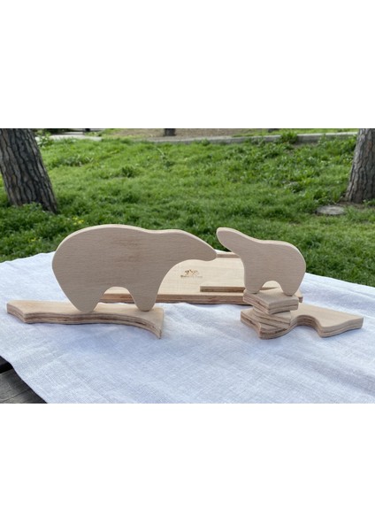 El Yapımı Ahşap Yapboz Puzzle Kutup Ayısı