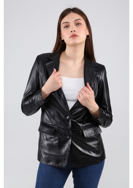 Kadın Deri Blazer Ceket
