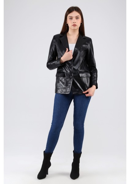 Kadın Deri Blazer Ceket modelleri