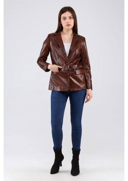 Kadın Deri Blazer Ceket