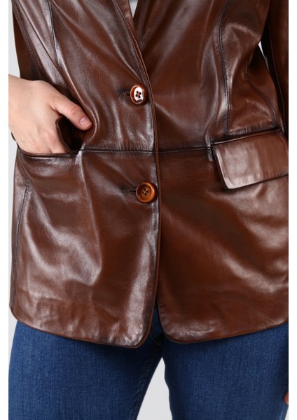 Kadın Deri Blazer Ceket