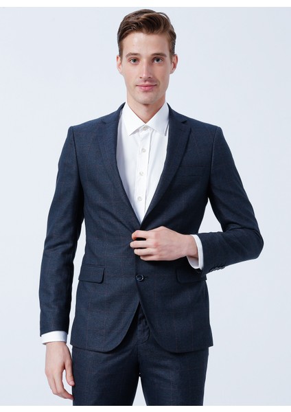 ALTINYILDIZ CLASSICS Erkek Petrol-Bordo Slim Fit Kareli Takım Elbise fırsatları