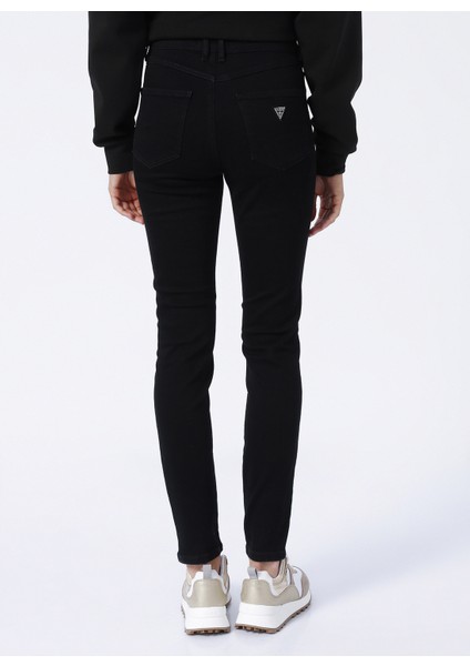 Yüksek Bel Dar Paça Skinny Fit Siyah Kadın Denim Pantolon W2YA46D4PZ1CBL1
