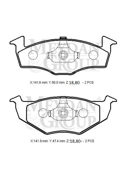Seat Cordoba- 00/02; Ön Fren Balatası (Disk) (141,6X50X18,80/141,6X47,4X18,80) (Bramax)