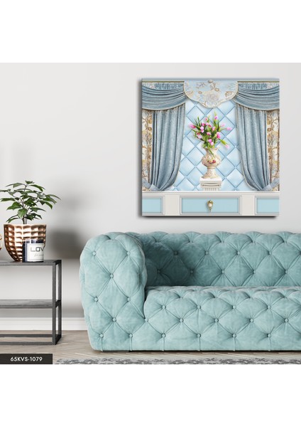 Vazoda Çiçek Tek Parça Kare 65 x 65 cm