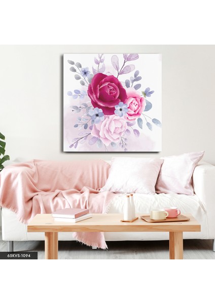 Renkli Çizim Ağaç Tek Parça Kare 65 x 65 cm