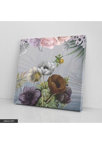 Renkli Çiçekler Tek Parça Kare 65 x 65 cm fiyatları