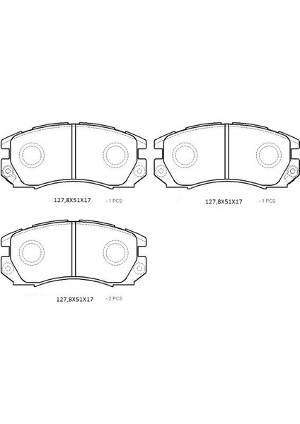 Subaru Impreza- 93/96; Ön Fren Balatası (2,0 Turbo) (Disk) (127,8X51X17) (Daıwa)