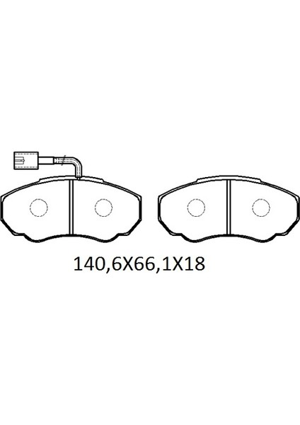 Peugeot Boxer- 03/07; Ön Fren Balatası 1,9/2,0/2,5/2,8 (1 Kablolu)(Disk) (140,6X66,1X18) (Bramax)